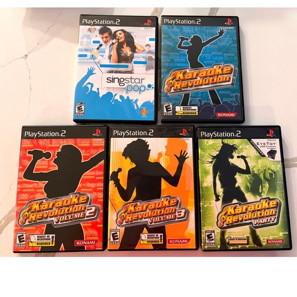 Konami Other - SingStar Karaoke Revolution PS2 Game Bundle Lot of 5 Multi PS2 Games Retro